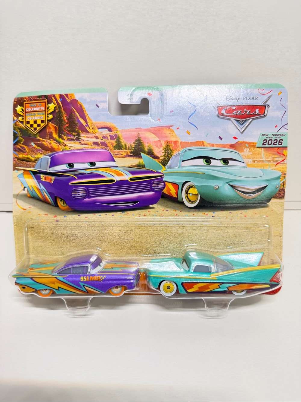 Disney Pixar Cars Twin Pack - Purple & Teal Character Cars